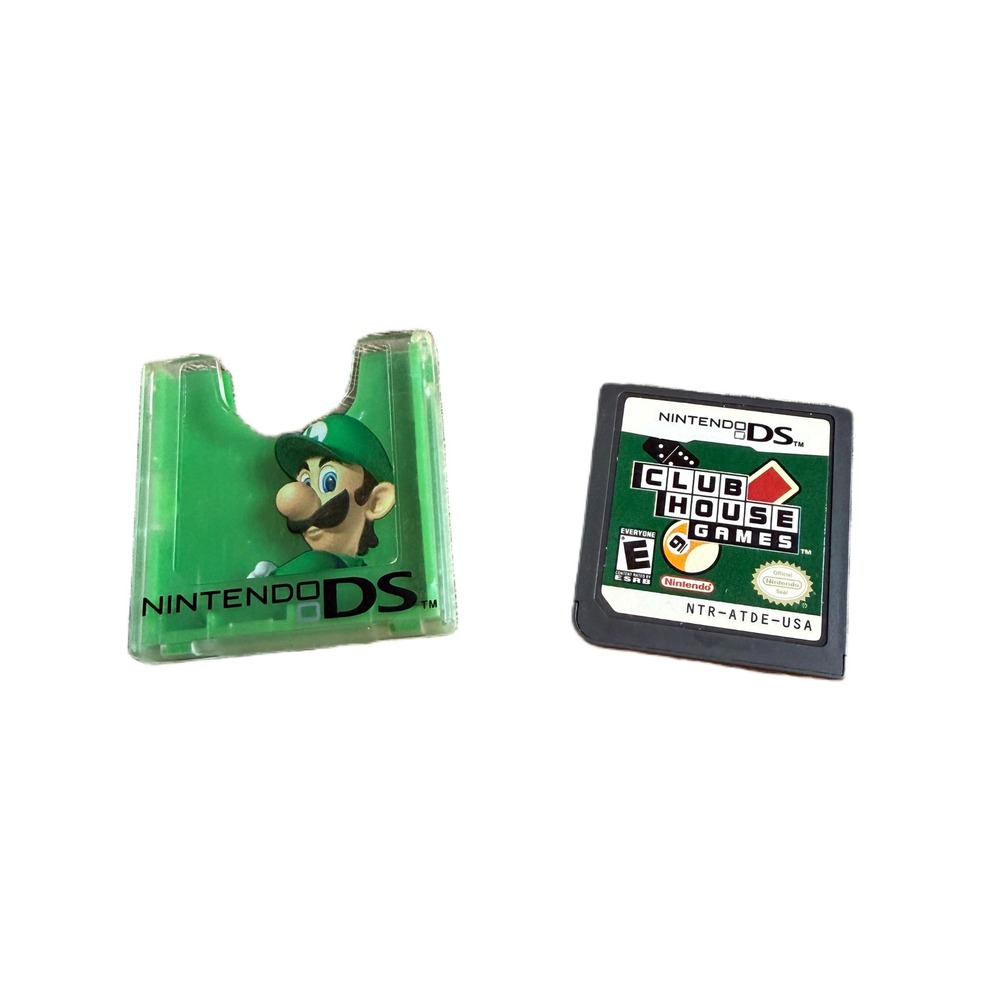Club House Games Nintendo DS NTR-ATDE-USA with‎ Hori Luigi Green Case Cartridge